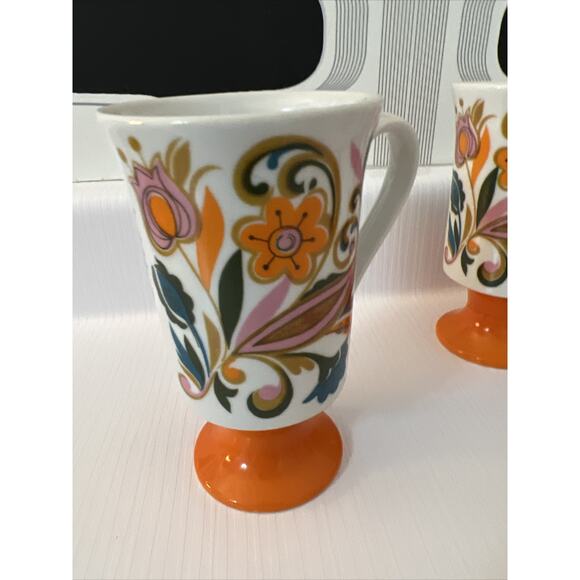 Royal Crown Arnart Psychedelic Mugs Cups Mug Groovy Pedestal Footed Set Of 6 - Picture 10 of 16